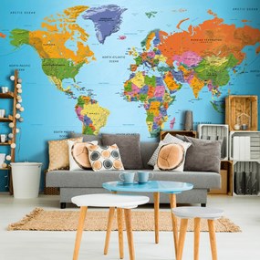 Artgeist Fototapeta - World Map: Colourful Geography Veľkosť: 100x70, Verzia: Premium