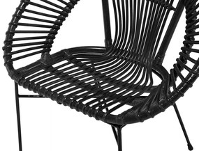 Ratanová stolička čierna SARITA Beliani