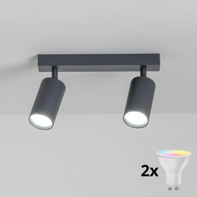 Brilagi - LED RGBW stmievateľné bodové svietidlo SELE 2xGU10/4,8W/230V antracit