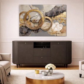 DUBLEZ | Luxusný abstraktný obraz - Zlaté prstence