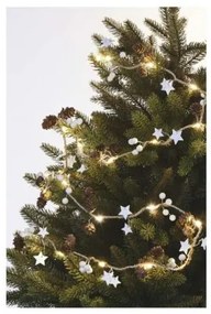LED vianočná girlanda – šišky, 1,7 m, 2x AA, vnútorná, teplá biela