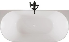 Erga Norah Slim, voľne stojaca vaňa ku stene 170x70 cm + odtoková zátka, biela lesklá, ERG-NORAH-SLIM-170070-WH-WH