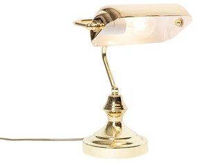 Klasická stolná lampa/notárska lampa mosadz - Banker