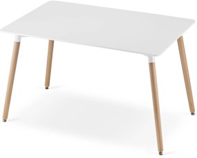 Jedálenský set 1 + 4, stôl ADRIA 120x80cm biely + stoličky BALI MARK čierna