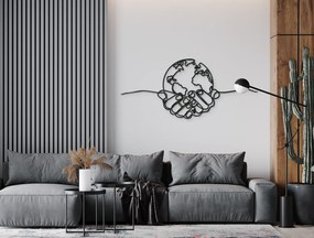 drevko 3D nálepka na stenu Náruč Zeme Rozmer obrazu: 46,5 x 44,5 cm, Farba dekorácie: Čierna
