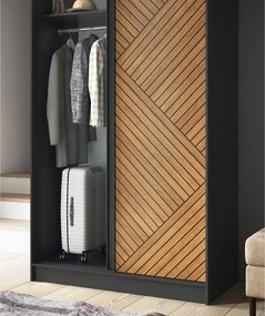 Šatní skříň Marrphy 120 cm dub Caramel/černá