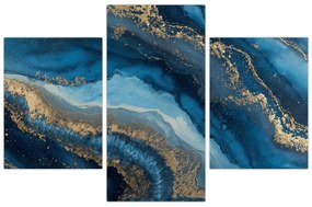 Obraz - Modrá mramorová abstrakcia (90x60 cm)
