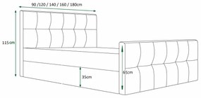 Manželská posteľ 140 cm Velva (bordová) (s roštom a úložným priestorom). Vlastná spoľahlivá doprava až k Vám domov. 1047169