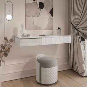 ZÁVESNÁ KONZOLA NESSIE BIELY LESK + STRIEBORNÁ