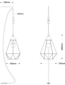 Globo 15745 - Luster do zásuvky ZACHARY 1xE27/60W/230V