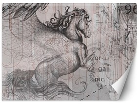 Gario Fototapeta Pegasus - vystrašený kôň na abstraktnej grafike Materiál: Vliesová, Rozmery: 200 x 140 cm