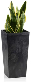 PLASTOVÝ KVETINÁČ PORTO SADA 3KS 67,7X35 CM+46,5X25 CM+57X30 CM IMITÁCIA BETÓNU ČIERNA