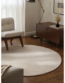 Ručne tkaný vlnený okrúhly koberec vo svetlo prírodnej farbe ø 150 cm Eleni Natural White – Hanse Home