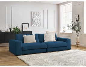 Tmavomodrá menčestrová pohovka 274 cm Leonard – Bobochic Paris