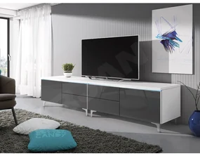Set 2 TV skriniek Clea XI W Double (biela + lesk biely) (s modrým LED osvetlením). Vlastná spoľahlivá doprava až k Vám domov. 1106201