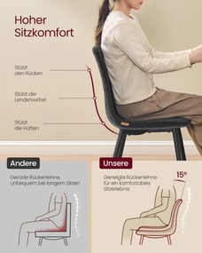 Set dvoch jedálenských stoličiek tmavosivý (2 ks)