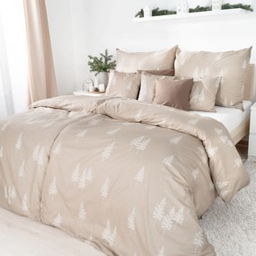 Goldea vianočné bavlnené posteľné obliečky - severské stromčeky 140 x 200 a 70 x 90 cm