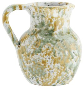 MADAM STOLTZ Dekoratívny terakotový džbán Mustard/Green