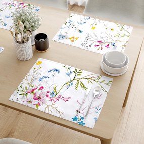Goldea prestieranie na stôl 100% bavlnené plátno - maľované lúčne kvety - sada 2ks 30 x 40 cm