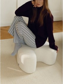 Béžový taburet z textílie buklé Ü – noo.ma