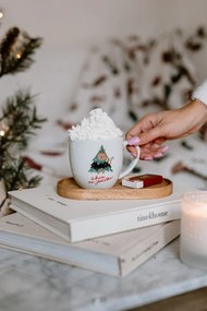 Bella Rose Porcelánový hrnček Šťastné a Veselé s mačkou 350 ml