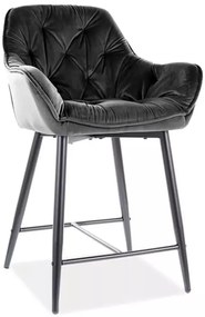 Polobarová stolička Cherry H-2 Velvet Čierna