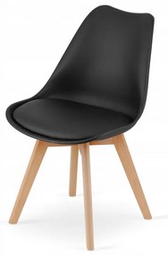 Jedálenský stôl KAMI biely 80 cm so štyrmi stoličkami MARK čierne / hnedé