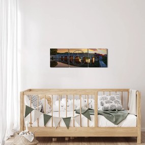 Obraz mostu (s hodinami) (90x30 cm)