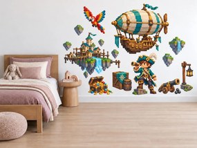 Minecraft Pirát a létající loď arch 46 x 34 cm