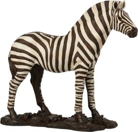 Bielo-čierna antik dekorácia Zebra - 53*18*48cm