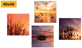 Set obrazov príroda v romantickom prevedení - 4x 40x40