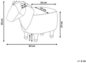 Zvieracia stolička béžová z umelej kože HORSE Beliani