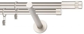 Dekorstudio Chrómová matná dvojradová garniža DIOS 19mm Dĺžka: 320cm, Typ uchytenia: Držiak dvojitý modern, Typ príslušenstva: Bez príslušenstva
