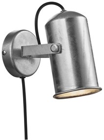 NORDLUX Priemyselná nástenná lampa PORTER, 1xE27, 60W, strieborná