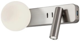 Redo 01-2993 - LED nástenné svietidlo OASIS LED/3W/230V+1xG9/10W USB CRI 90 chróm