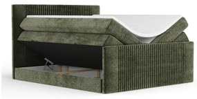 Tmavozelená boxspring posteľ s úložným priestorom 200x200 cm Bergamo – Maison de Rêve