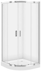 Cersanit Arteco, štvrťkruhový sprchový kút 80x80x190cm, 5mm číre sklo, chrómový profil + sprchová vanička Tako, S601-113