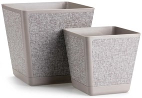 PLASTOVÝ KVETINÁČ PILEA TX 18X18 CM BÉŽOVÁ