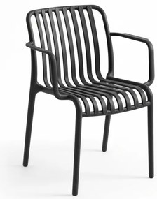 Plastová stolička TREGO s opierkami, antracitová