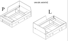 Úložná posteľ so zástenou Junior 120x200 cm, dub sonoma