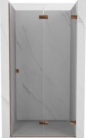Mexen Lunar-F, pravé sklápacie sprchové dvere 65 cm, 8mm číre sklo, ružové zlato profil, 836-065-000-60-00-P