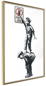 Artgeist Plagát - Graffiti Is a Crime [Poster] Veľkosť: 30x45, Verzia: Zlatý rám