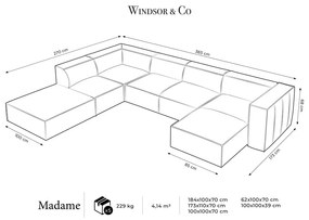 Krémovobiela rohová pohovka (ľavý roh) Madame - Windsor &amp; Co Sofas