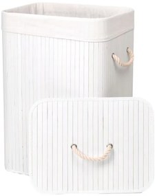 Kôš na bielizeň bambusový 80 l biely