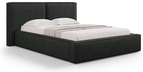 Micadoni Jodie dizajnová posteľ - Čierna, Bouclé, 200 cm