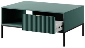 Konferenční stolek Nova 104 cm zelený/zlaté úchytky a černý rám
