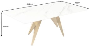Keramický konferenčný stolík Zephyra 130 cm biely