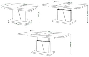 Rozkladací konferenčný/jedálenský stôl s zdvíhacou doskou NINO dub craft/čierna