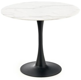 Okrúhly jedálenský stôl Ambrosio - mramor / čierna