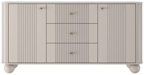 Komoda Vespera 160 cm so zásuvkami - kašmírová / zlatá / kašmírové nohy